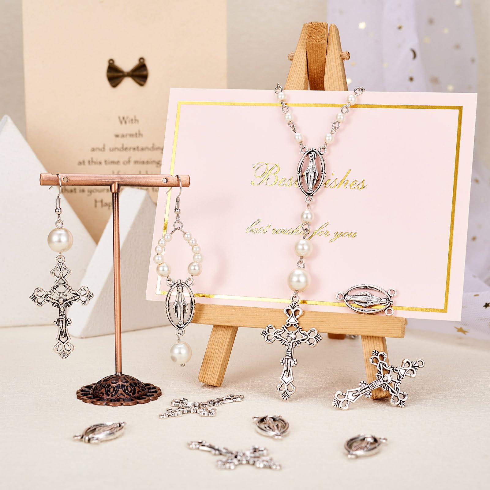 Amazon.com: Pandahall 10sets Antique Silver Rosary Cross and
